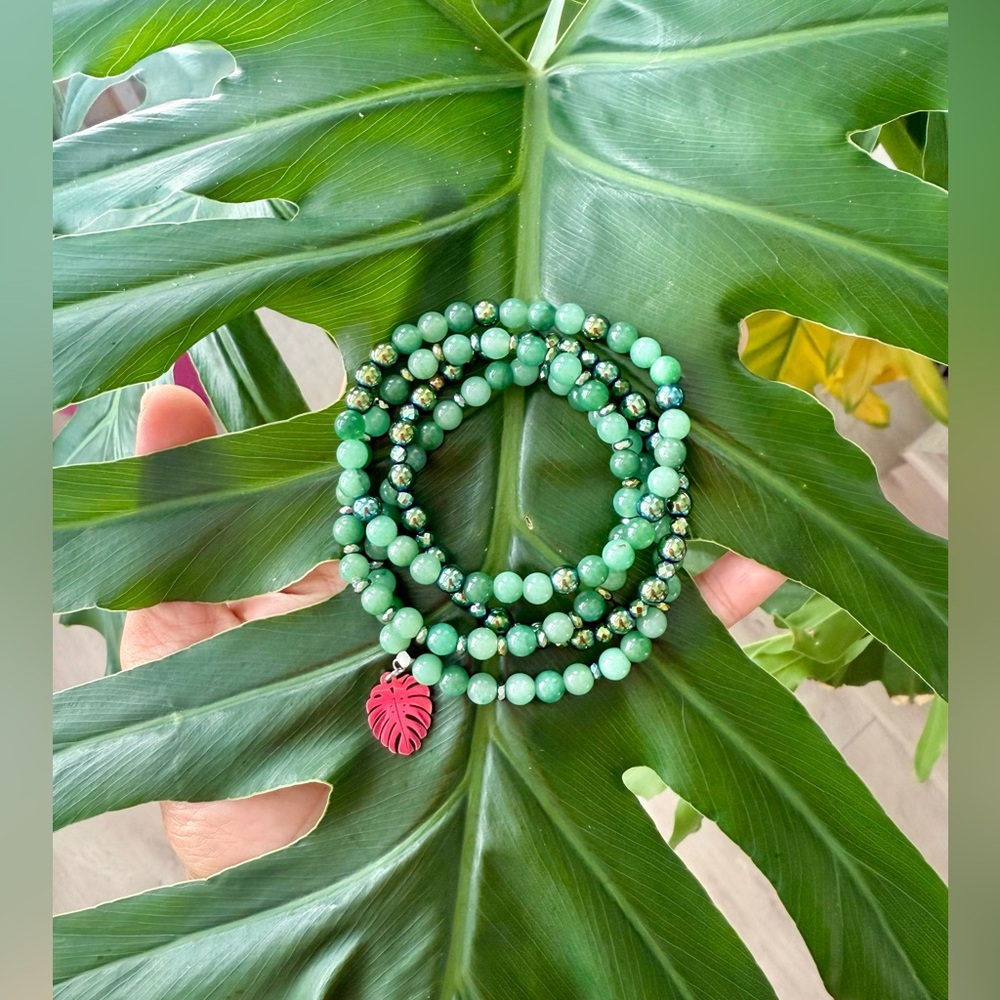 Green Aventurine & Hematite bracelet (one)